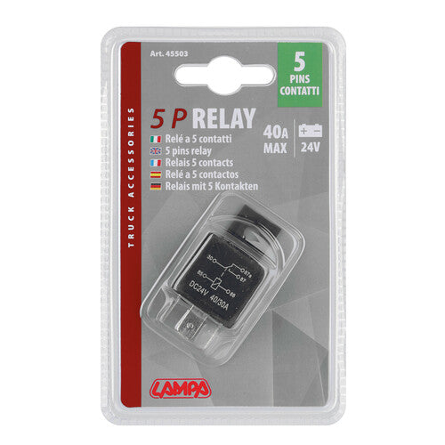 Universal Relay Lamp 24V - 40A - 5 Contacts