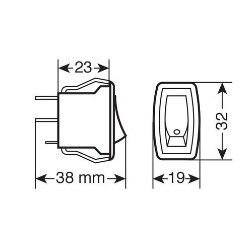 Mikroschalter mit LED-Anzeige - 12/24 V - Rot 45541