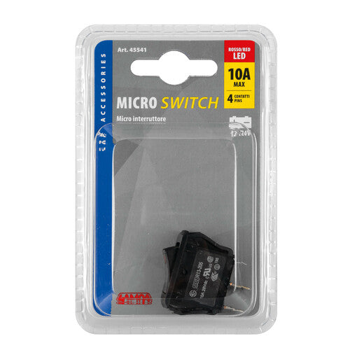 Lampa Micro interruttore con spia a Led - 12/24V - Rosso 45541