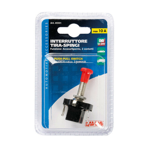 Lampa Push-pull switch - 12/24V - 10A