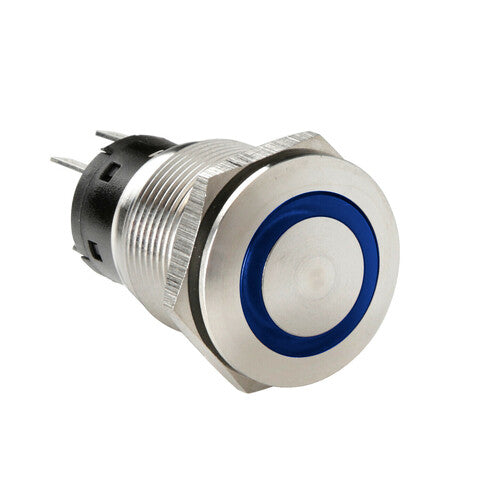 Interruptor pulsador Lampa con indicador LED, 12/24 V - Azul 45576