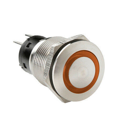 Lampa Interruttore a pulsante con spia a Led, 12/24V - Arancio 45577