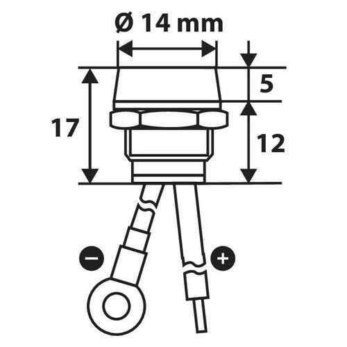 Lampa Spia a Led, in ottone cromato - 12/24V - Blu - 15A