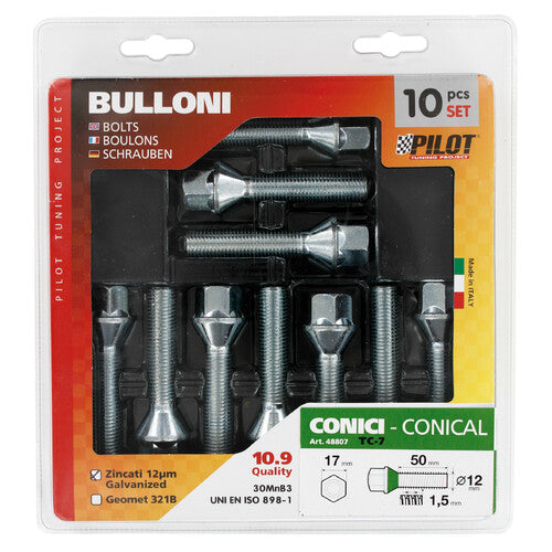 Pilot Set 10 bulloni conici - TC7 - D/Blister