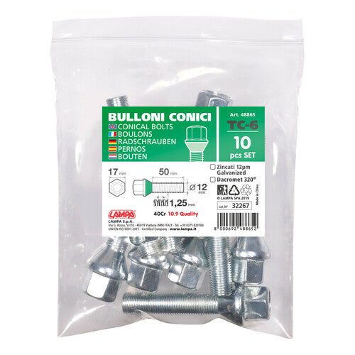 Pilot Set of 10 Tapered Bolts - TC6 - Envelope