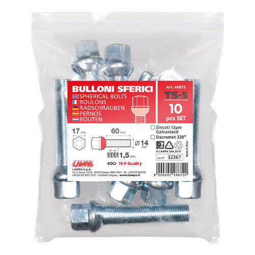 Pilot Set of 10 Ball Bolts - TS5 - Envelope