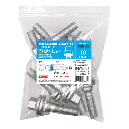 Pilot-Set mit 10 langen Flachschrauben und Unterlegscheiben - PR0 - Umschlag