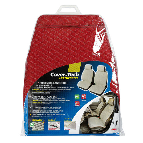 Lampa Cover-Tech, coppia coprisedili anteriori in Skeentex - Bordeaux/Bianco 54538