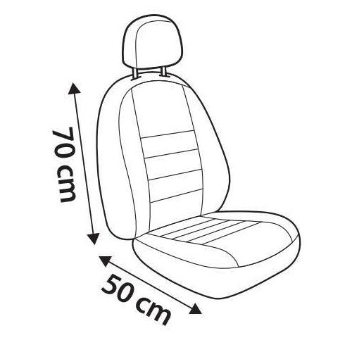 Lámpara Duka XL-Fit, par de fundas para asientos delanteros en tejido elástico de jacquard y poliéster - Negro 55021