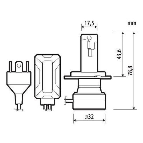 Pilot 12/24V Halo Led Jupiter Series Quick-Fit - (H4-H19) - 55W - P43t / PU43t-3 - 1 pz - Scatola