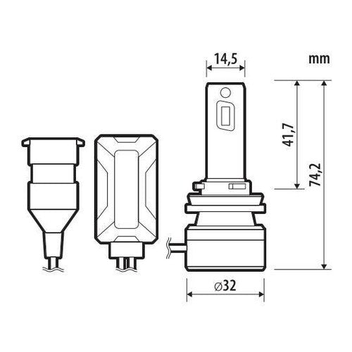 Pilot 12/24V Halo Led Jupiter Series Quick-Fit - (H8-H9-H11) - 55W - PGJ19-X - 1 pz - Scatola