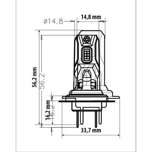 Piloto Halo Led Cyber Series de 12 V, montaje rápido (H7), 22 W, PX26d, 1 unidad, caja