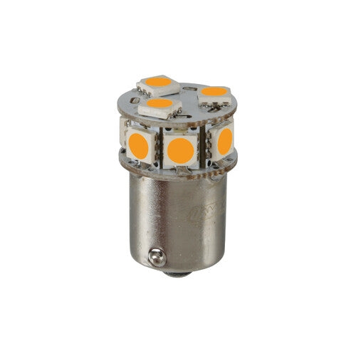 Pilot 24/32V Led series - 10 SMD x 1 chip - (P21W) - BA15s - 1 pz - Scatola - Arancio - Doppia polarità - Resistenza incorporata