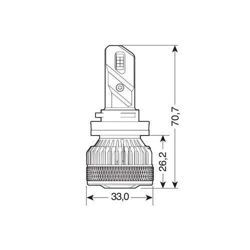 Piloto 9-32V Halo Led Serie 14 Iluminación - (H11) - 45W - PGJ19-2 - 2 uds - Caja