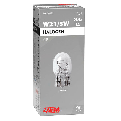 Lampa 12V Lampada con zoccolo vetro - W21/5W - 21/5W - W3x16q - 10 pz - Scatola 58095