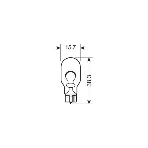12V Lamp with Glass Socket - W16W - 16W - W2.1x9.5d - 2 pcs - D/Blister