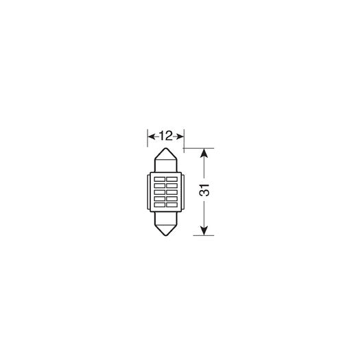 Pilot 10-30V Mega-LED 10 10 SMD x 1 Chip 12x31 mm SV8,5-8 1 Stück Weißer Widerstand inkl.