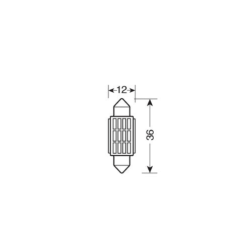 Piloto 10-30V Mega-Led 12 12 SMD x 1 chip C5W 12x36 mm SV8,5-8 1pc Blanco res inc