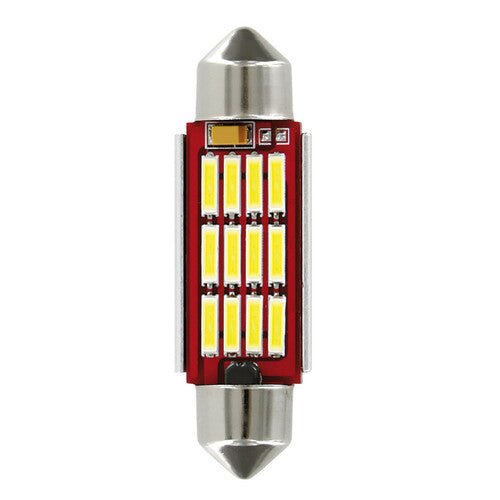 Pilot 10-30V Mega-Led 12 12 SMD x 1 chip 12x41 mm SV8,5-8 1 pz Bianco res inc
