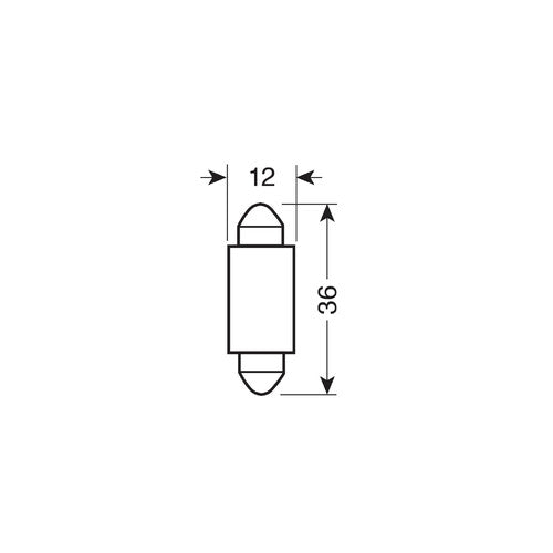 Pilot 9-32V Mega-Led 3 3 SMD x1 chip C5W-C10W 12x36mm SV8,5-8 1pz Bianco res inc
