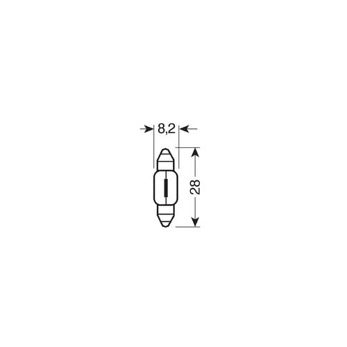 Lampa 12V Lampada siluro - 8x28 mm - 15W - SV7-8 - 2 pz - D/Blister 58132