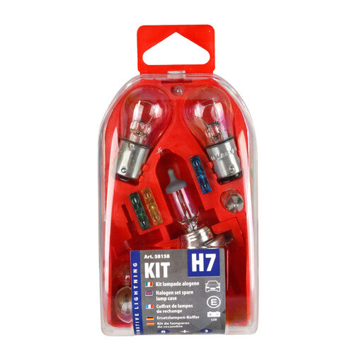 Kit de lámparas de repuesto (11 unidades), halógenas H7, 12 V, 58158