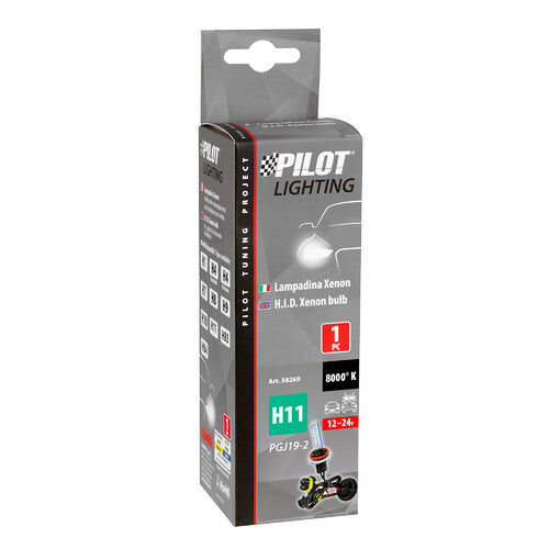Bombilla de xenón HID Pilot 12/24 V 8000 K - H11 - 1 unidad - Caja