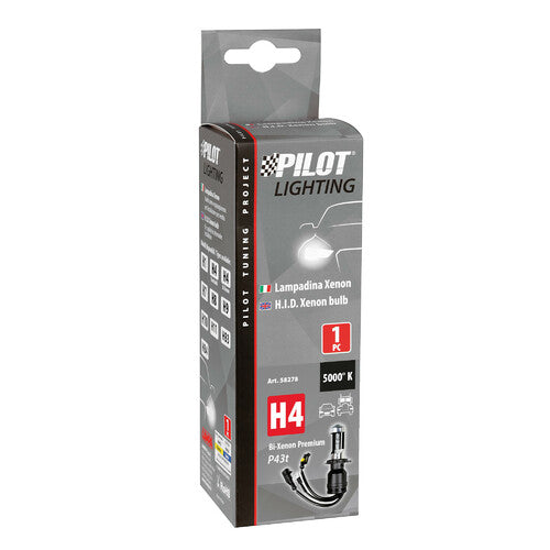 Bombilla de xenón HID Pilot 12/24 V 5.000 K - H4 - 1 ud - Caja