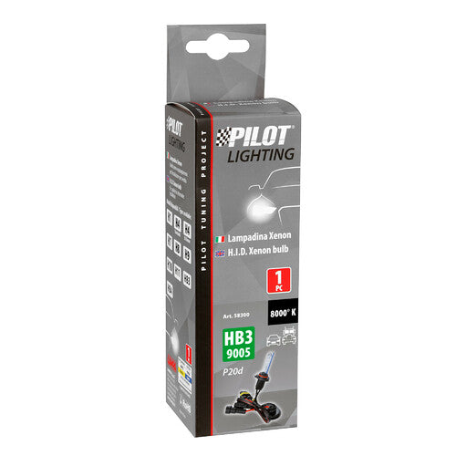 Pilot 12/24V HID Xenonlampe 8000K - HB3 9005 - 1 Stück - Verpackung