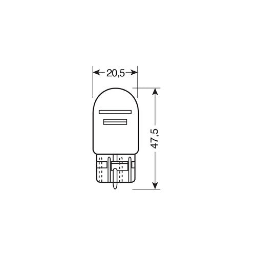Pilot 12V Lampada con zoccolo vtr Blu-Xe 2 filamenti W21/5W 21/5W W3x16q 2 pz