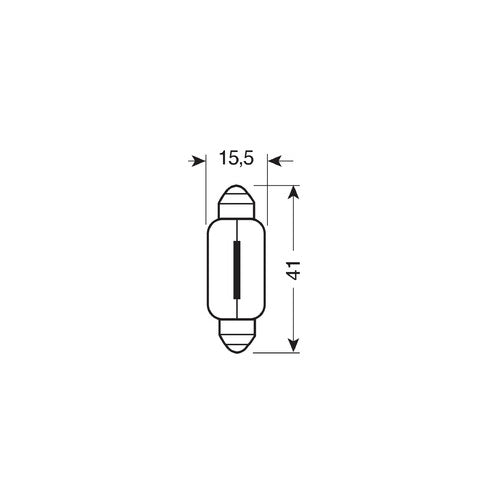 Pilot 12V Lampada siluro Blu-Xe - 15x41 mm - 18W - SV8,5-8 - 2 pz - D/Blister
