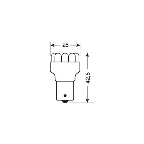Pilot 12V Multi-LED-Lampe mit 11 LEDs (P21W) – BA15s – 1 Stück – Verpackung – Rot