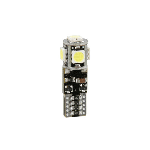 Pilot 12/30V Led series - 5 Led SMD - (T10) - W2,1x9,5d - 20 pz - Scatola - Bianco - Doppia polarità - Resistenza incorporata