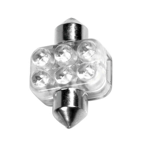 Pilot 12V Lampada siluro 6 Led - 18x31 mm - SV8,5-8 - 1 pz - Scatola - Bianco