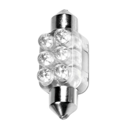 Pilotleuchte 12V Torpedolampe 6 LEDs - 13x35 mm - SV8.5-8 - 1 Stück - Box - Weiß