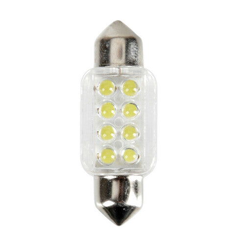 Pilot 12V Lampada siluro 8 Led - 13x35 mm - SV8,5-8 - 1 pz - Scatola - Bianco