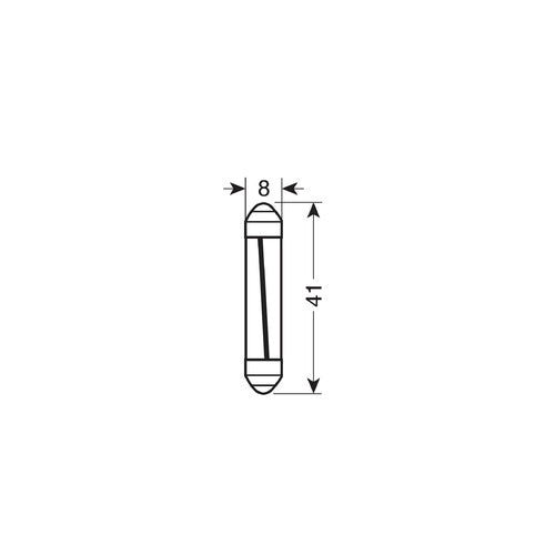 Pilot 12V Mega-Led 9 1 SMD x 9 chips 8x41 mm SV8,5-8 1 pz D/Blister Bianco