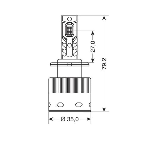 Pilot 12-24V Lampade a Led per conversione fari Xenon - (D2S-D2R) - 35W - 2 pz - Scatola
