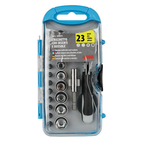 Lampa Ratchet Set with Bits and Sockets, 19 pcs