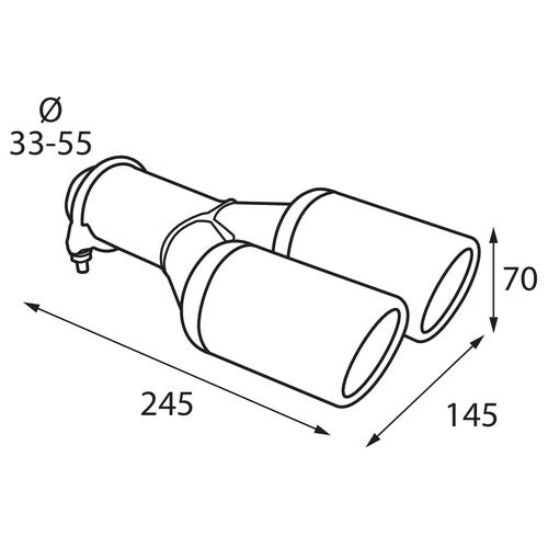 Silenciador de escape doble Pilot TS-43