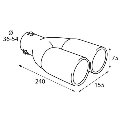 Silenciador de escape doble Pilot TS-23