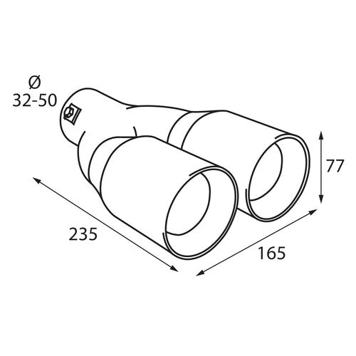 Punta de escape doble Pilot TS-46