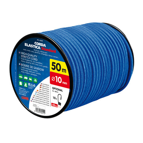 Lampa Corda elastica in bobina - 10 mm - 50 m - Blu 60251
