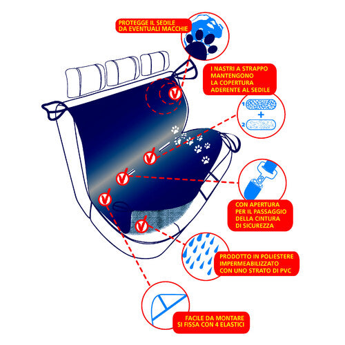 Lampa Pets, alfombrilla/funda para asiento trasero 60401