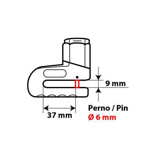 Bloqueo de disco de lámpara - Pasador de 6 mm 65391