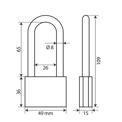 Lampa Standard, lucchetto in ottone - 50 mm XL 65424