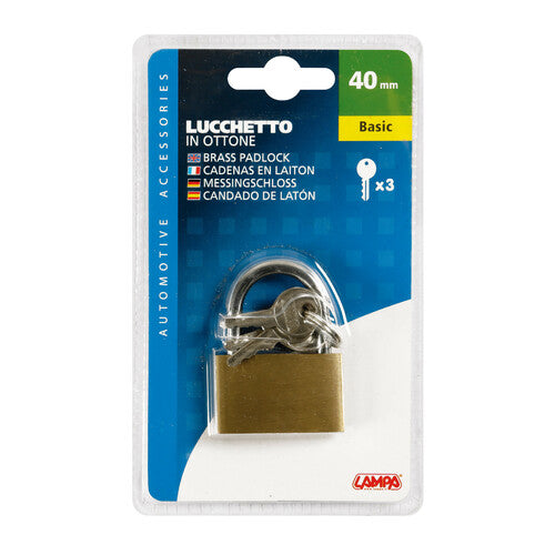 Einfache Lampe, Messing-Vorhängeschloss – 40 mm