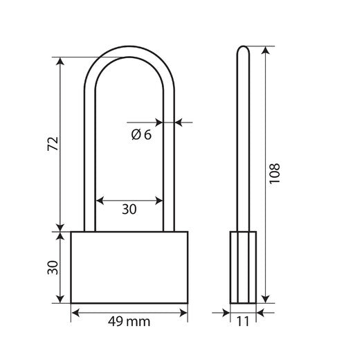 Lampa Basic, lucchetto in ottone - 50 mm XL 65428