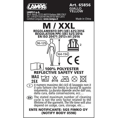 Lampa Life-Vest, reflective vest - Yellow