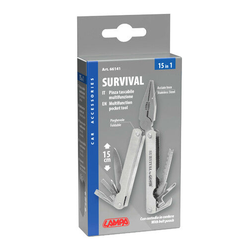 Alicates de bolsillo de supervivencia multifunción Lampa 15 en 1 6 66141
